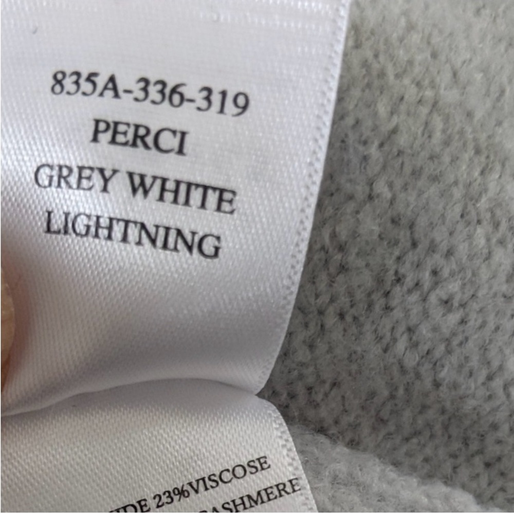 Rails Perci Lightning Bolt Sweater Grey White Cashmere Blend Crew Neck Small - Picture 8 of 9